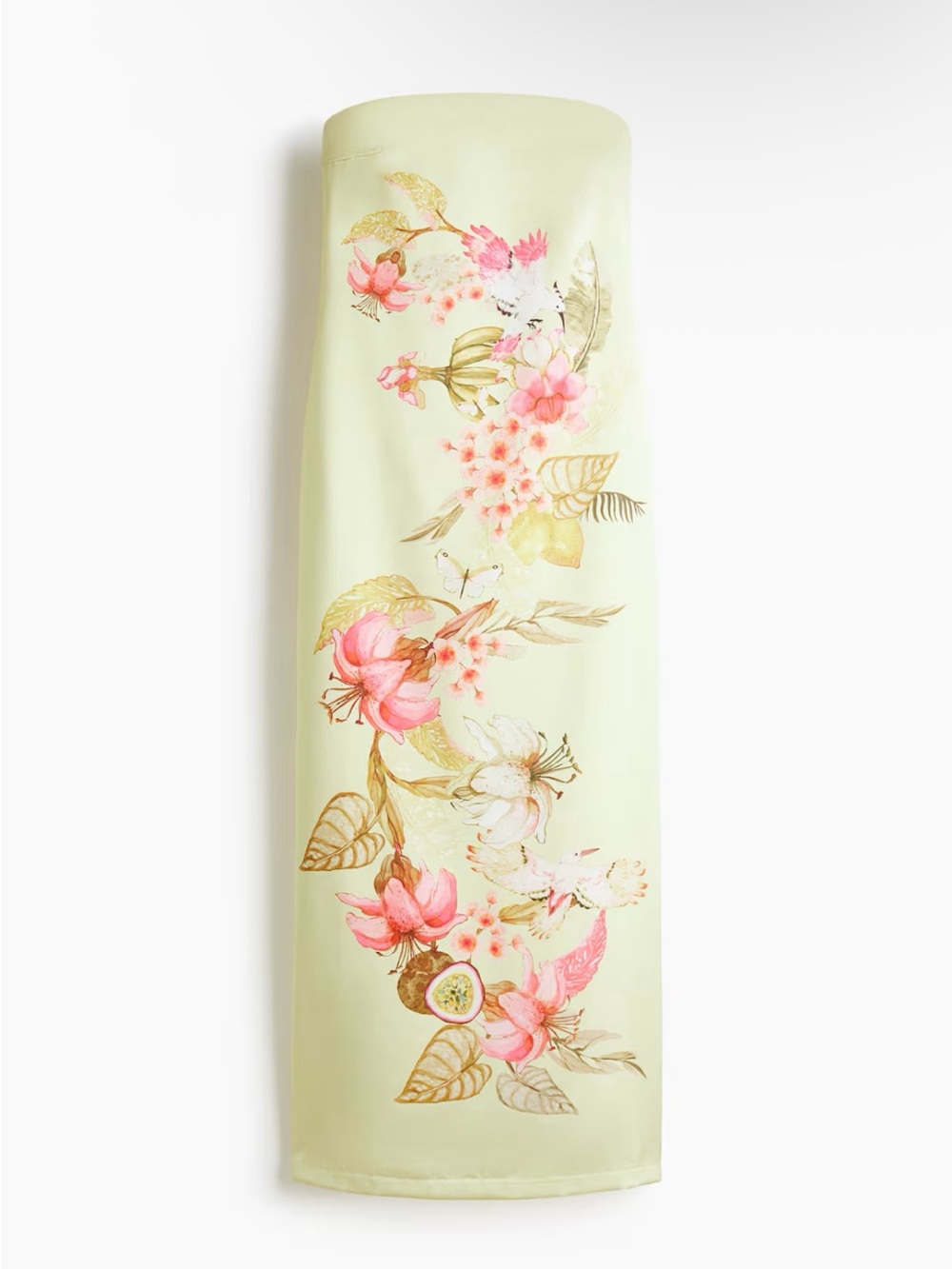 NWT H&M YELLOW FLORAL BANDEAU DRESS SIZE S - Picture 2 of 8